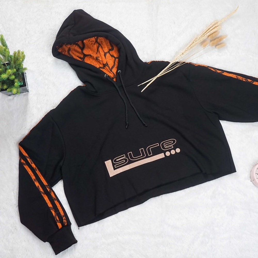 Batik Accent Hoody in Black